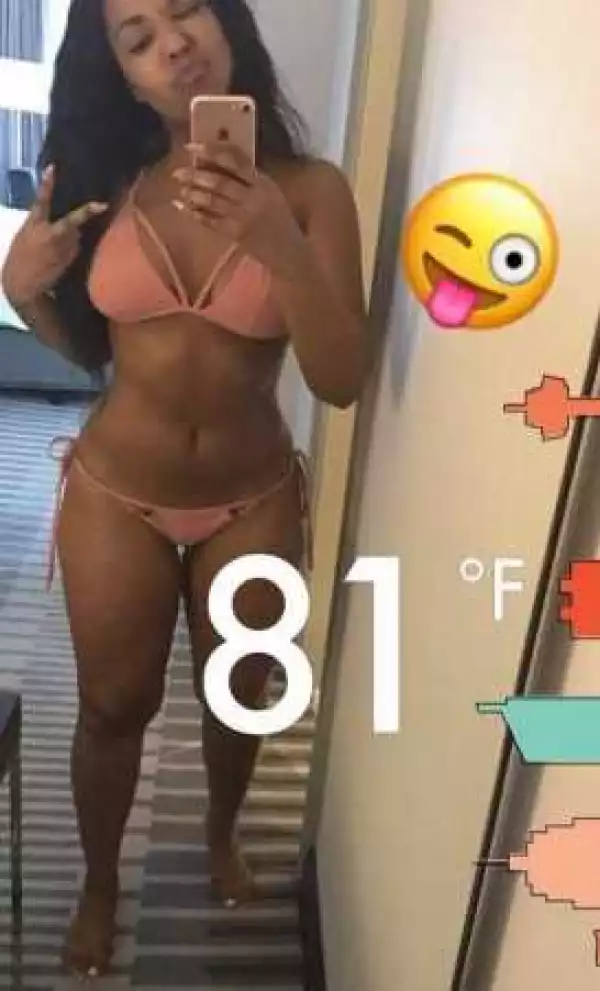 Ashanti puts her 36 year old banging bikini body on display
